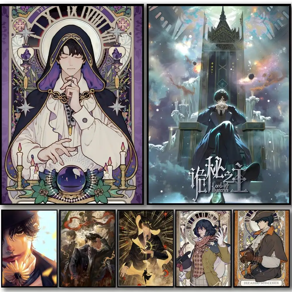 Anime Lord of the Mysteries Poster, HD-Kunst, selbstklebende Wanddekoration, wasserfest, für Zuhause, Schlafzimmer, Bar, ästhetische Dekoration