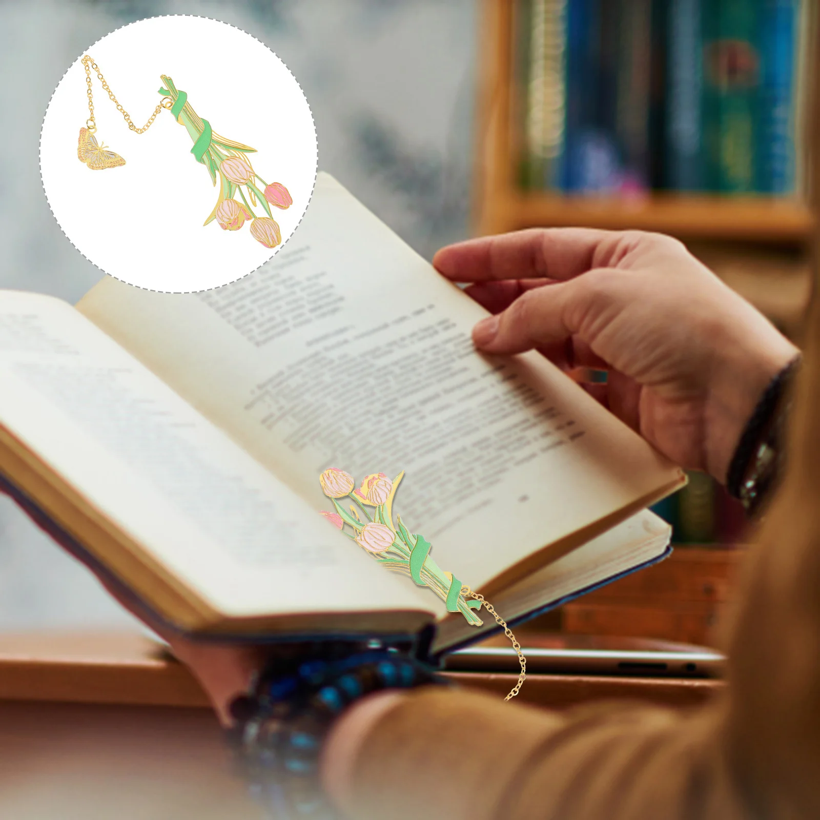 

Flower Shape Metal Bookmark Bulk Pack Delicate Hollow Out Design Portable Lightweight Page Marker for Women Readers