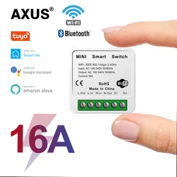 AXUS 16A Wifi Mini Smart Switch Interruttori della luce wireless fai da te Controllo a 2 vie Smart Home Tuya Vita intelligente Alexa Alice Google Home