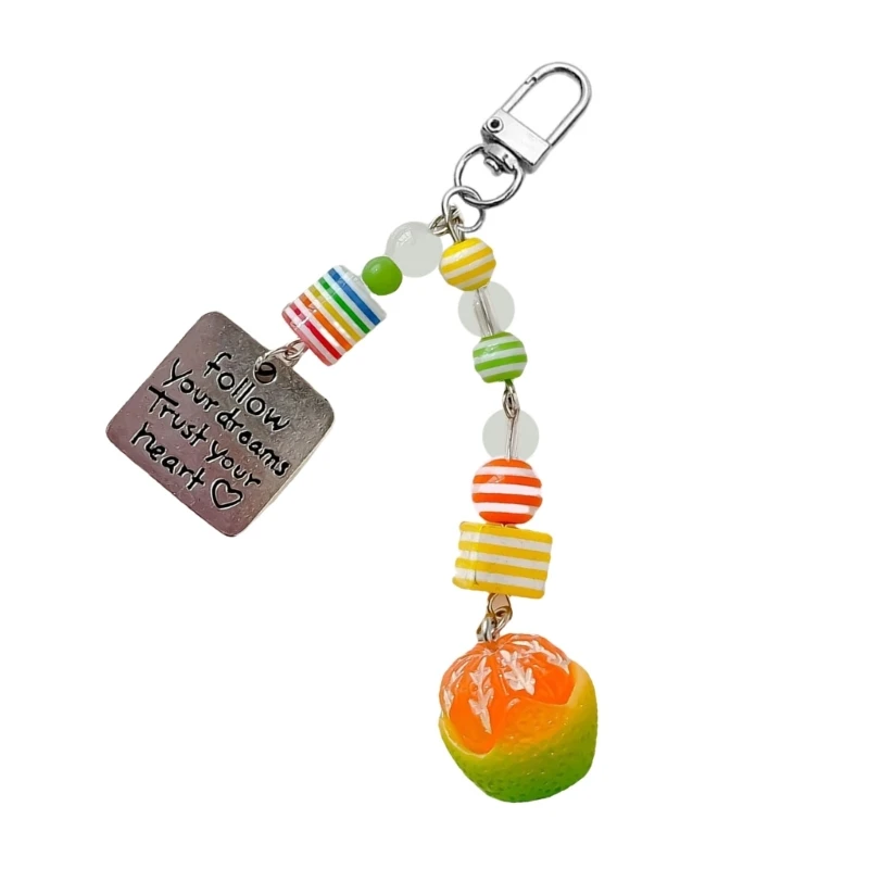 Lovely Orange Designs Sturdy Resin Bead Key Holder Accessory and Mobile Lanyard for Backpacks and Cameras Ornament C1FC