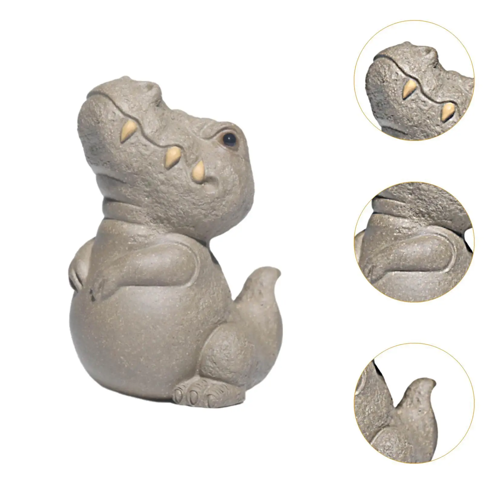 ديناصور الشاي الحيوانات الأليفة تمثال هدية مثالية ديكور المنزل الحرفية الحيوان زخرفة ديناصور تمثال للأصدقاء المنزل مكتب غرفة الشاي