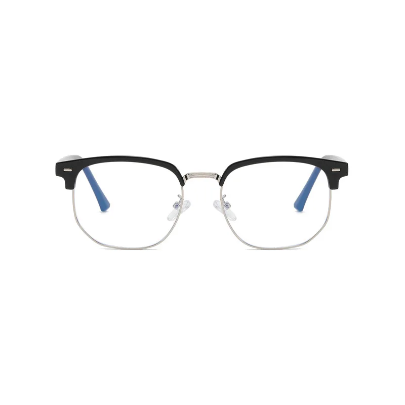 SHONEMES Polygonal Glasses Half Frame Vintage Anti Blue Light TR90 Eyeglasses Business Optical Computer Eyewear for Men Women