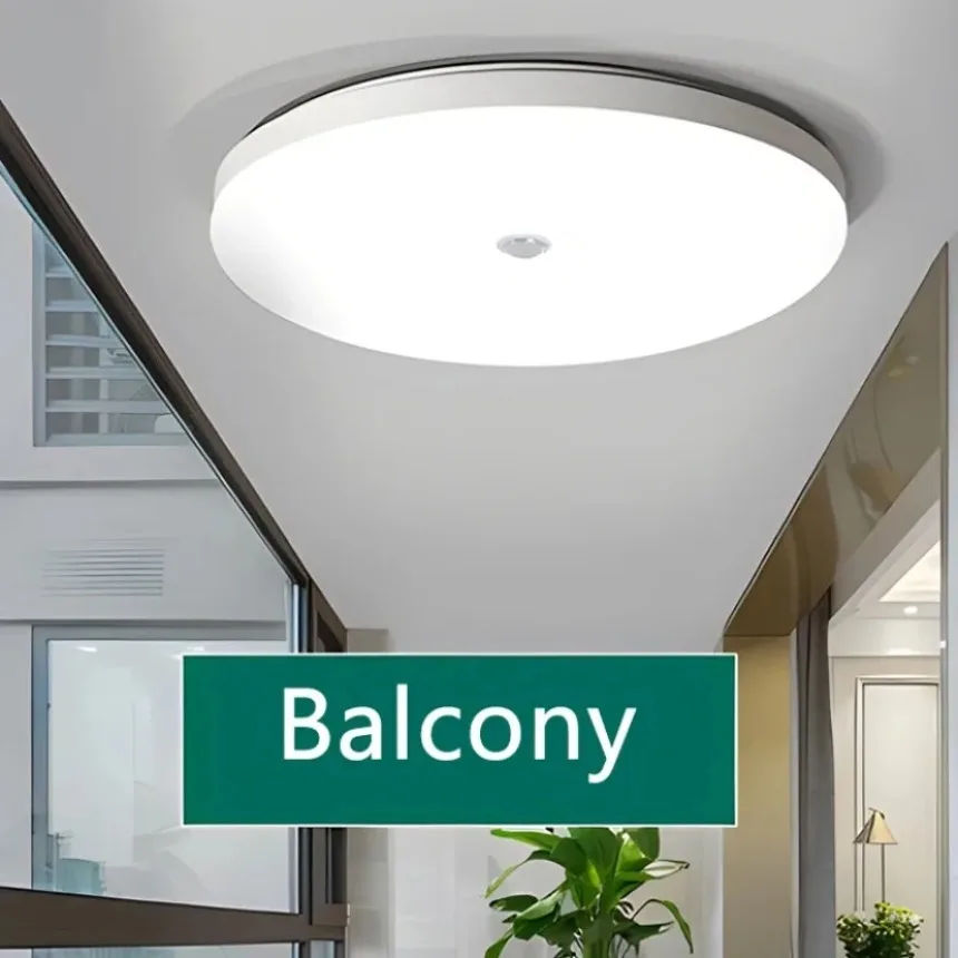 Motion Sensor LED Ceiling Light Human Infrared Sensing Light Indoor Garage Attic Hallway Staircase Warehouse Balcony Home Light