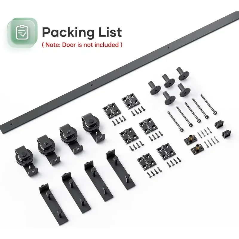 Professional Modern Double Fold Barn Door Hardware Kit Steel Acoustic Sliding Barn Door with Screw Mount
