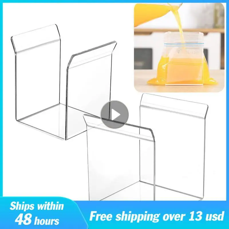 Secure Placement Acrylic Bracket Durable Bracket Placement Tumble High Permeability Food Bag Holder Home Furnishing