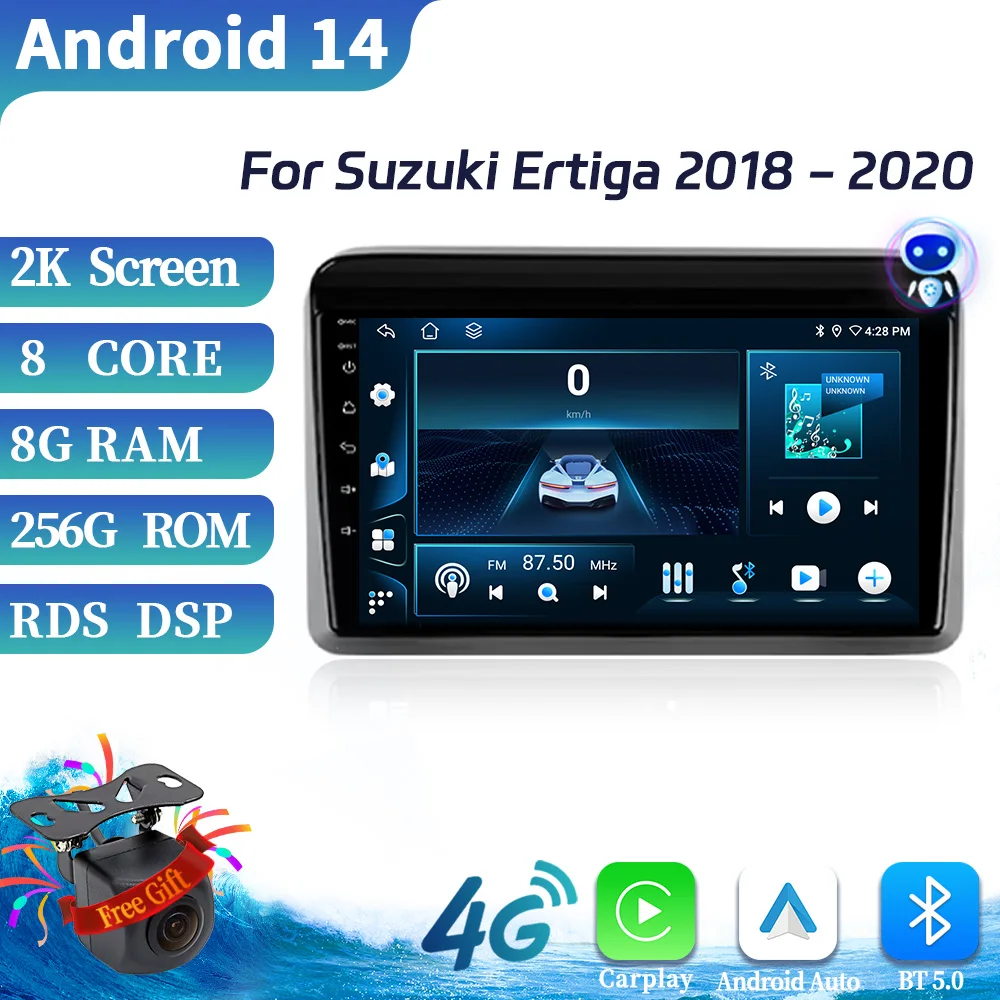 

Car Radio Multimedia Video GPS For Suzuki Ertiga 2018-2020 Android 14 Navigation Wireless Bluetooth Carplay Touch Screen stereo