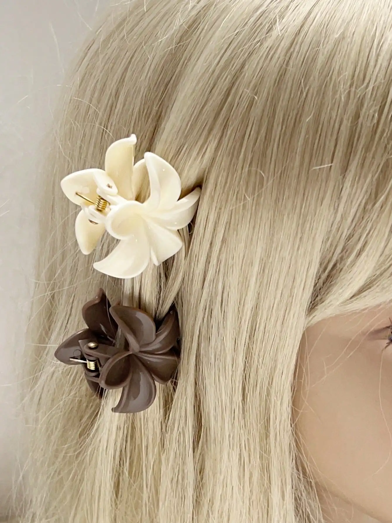4 Stück mehrfarbige Blumen-Haarklammern für Frauen und Mädchen, rutschfest, niedlich, modisch, Haarschmuck, kleine Haarnadel, Krabben-Haarspange-Stil – Detail 13