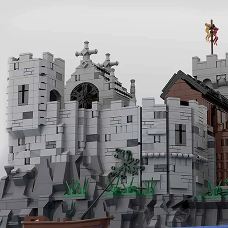 Moc blocos de construção fortaleza modelo castelo medieval tijolos técnicos diy montagem brinquedos construção para crianças presentes do feriado