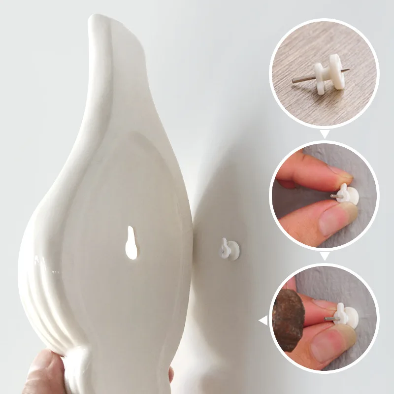 Semplice e moderno guscio di ceramica bianca conchiglia vaso 3D murale vaso di fiori creativo soggiorno sfondo parete mobili per la casa decorazione