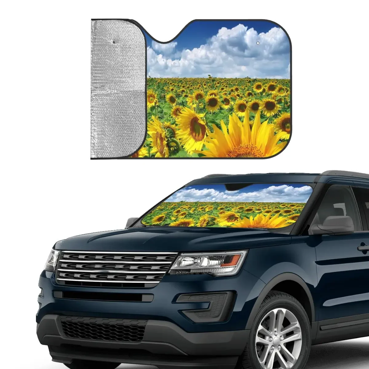 Flower Sunflower Fashion Windshield Sunshade 70x130cm Cloud Sky Foils Car Window Windscreen Cover Car-covers