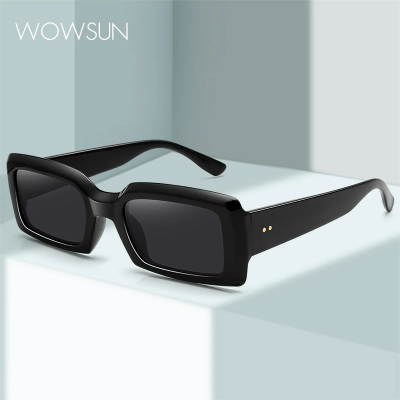 

WOWSUN Retro Small Frame Sunglasses Trendy Women's Square Tourism Sun Glasses UV400 AA205