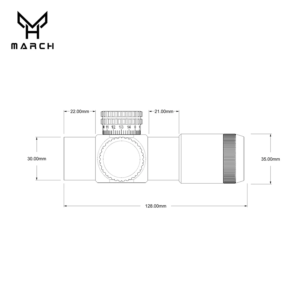 March HT 3x28IR Optic Short Riflescope Green Red Illuminatetion Compact Rifle Scope Hunting Airsoft Sight With Mount 30mm view 2