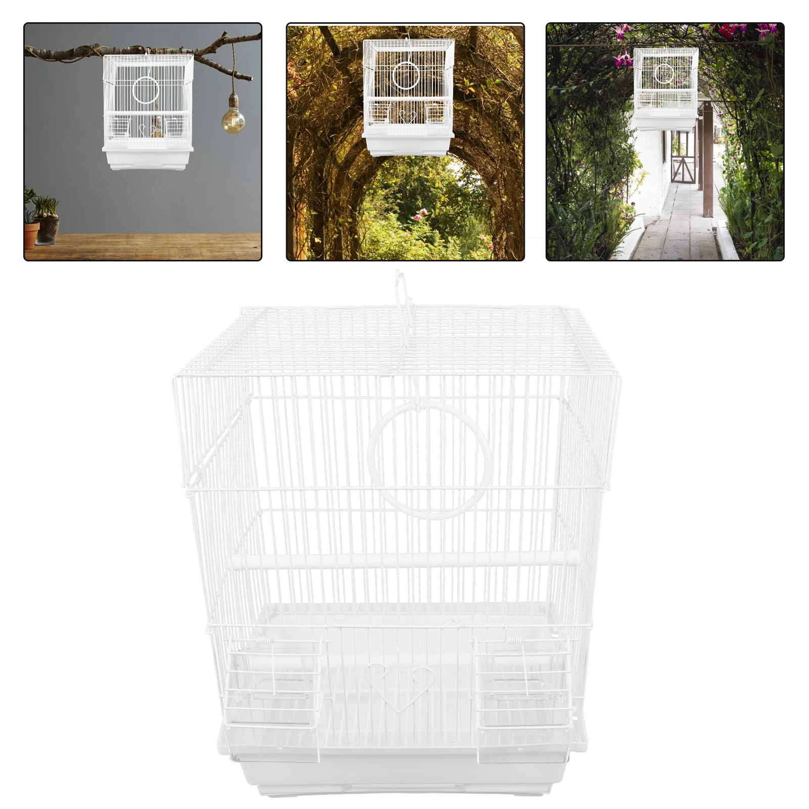 Birdcage Outing Parrot Cockatiel Wire Pet Cages For Birds Travel Carrier Wrought Iron Handheld Carrying Thrush Parrot Cage