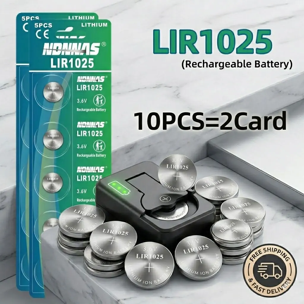 

1-10PCS 3.6V LIR1025 Rechargeable Button Coin Battery for Watch Toy Calculator Scale Small Electronic Devices