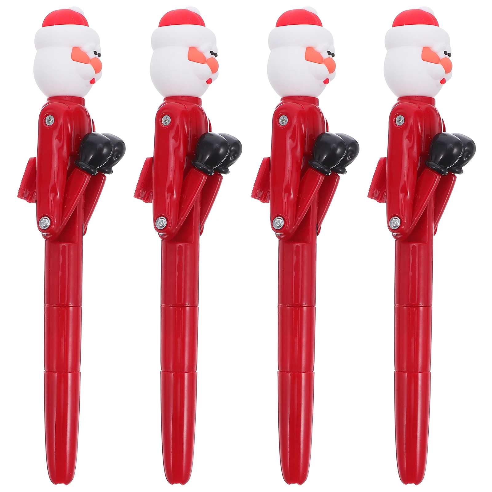 

4pcs Santa Boxing Ballpoint Festive Christmas Novelty Holiday Party Favors Stocking Stuffers Fun Punching Pen For School Office