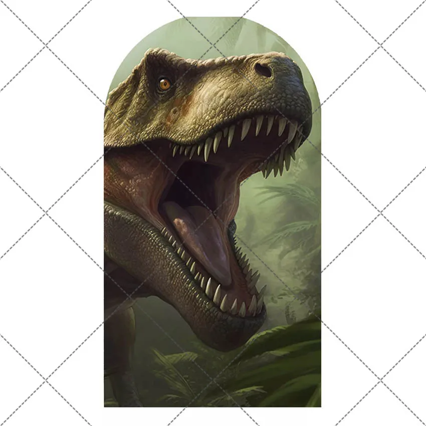 

Mehofond Custom 2-Sided Forest Dinosaur Theme Animal Boy Birthday Party Baby Shower Cover Chiara Arch Background Decor Backdrop
