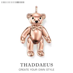 Pendant Teddy Bear,2019 Brand Pure Rose Gold Color Jewelry Europe Bijoux Accessorie Gift For Soul Woman
