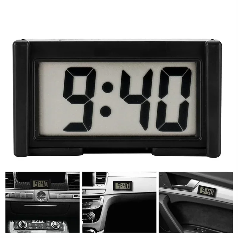 Mini Car Clock Auto Truck Dashboard Time Self-Adhesive Convenient Durable Bracket Vehicle Electronic Digital Clock