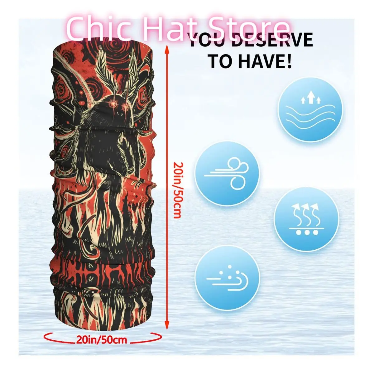 قناع وجه للرقبة من Mothman Moth Man مصنوع من البوليستر