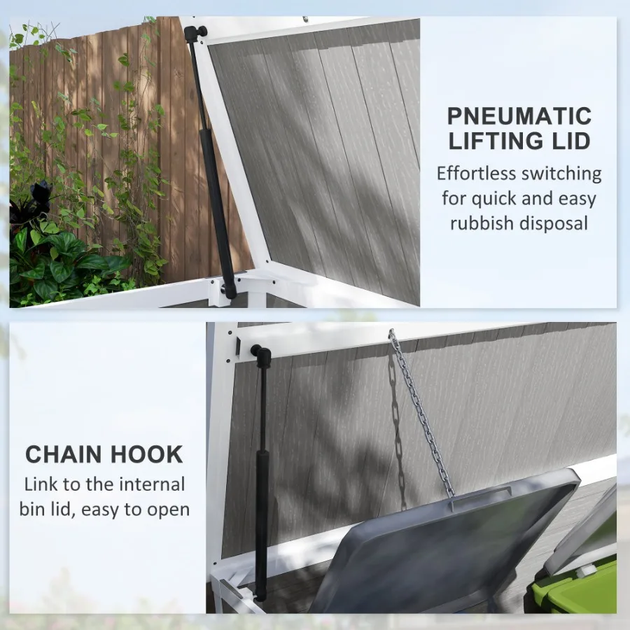 سلة تخزين أفقية خارجية 4.7 × 2.5 قدم قابلة للقفل مع غطاء سلسلة رمادي #6