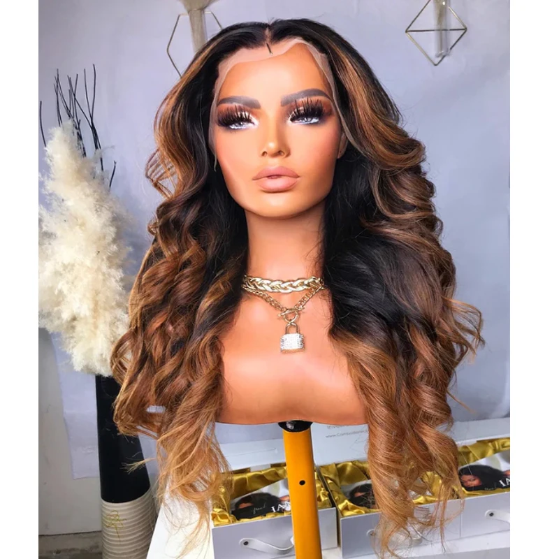 Glueless 26inch 180Density Preplucked Highlight Blonde Body Wave 5x5 Silk Base Jewish Human With BabyHair HDLace European Hair