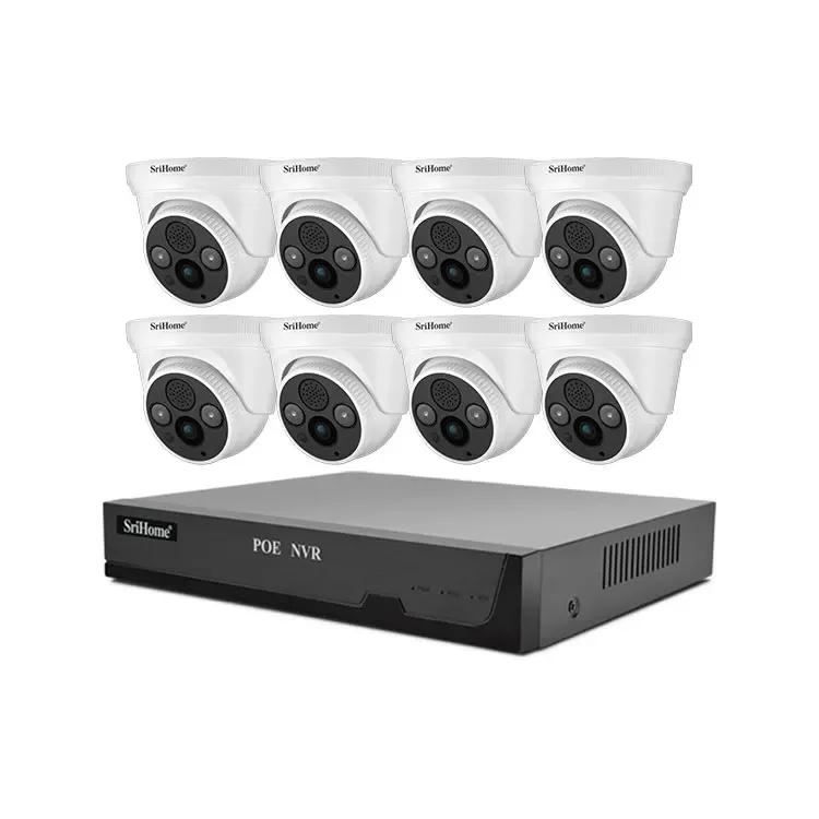 رائجة البيع SriHome NVS005 4K كاميرات POE كشف الحركة 3MP Cctv أنظمة مراقبة الهواتف المحمولة