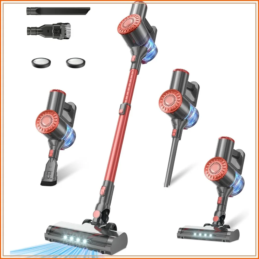 

Cordless Vacuum Cleaner with Self-Standing, 40KPA Stick Vacuum, 8-in-1 Lightweight Rechargeable, 7-Layer Filtration, for Carpet, Pet Hair, Hardwood Floors