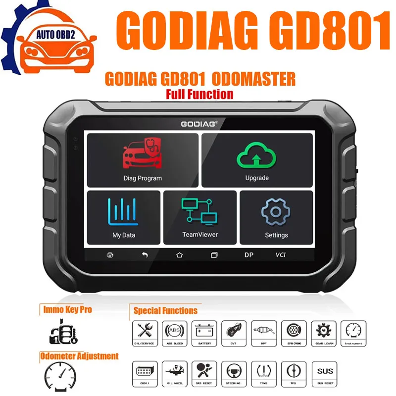 GODIAG GD801 Support Mile-age Correction OBDII Cluster Calibration Correction Tool Auto Key Programmer PK OBDSTAR X300M M500