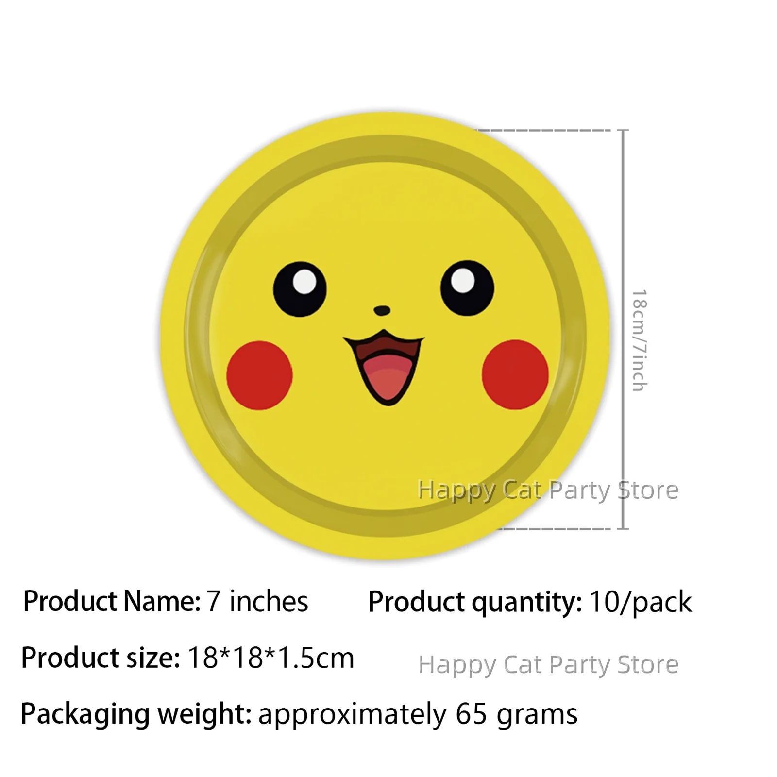 7/9 inch Pokemon Party Plate Birthday Decor Pikachu Poke Ball Disposable Paper Plate Baby Shower Kids Favor Gift Party Supplies