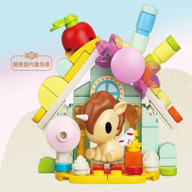 jaki-tokidoki-ビルディングブロック灯台モデルピンクハート装飾光る夜の光デスクトップ飾りギフト大人の女性のための