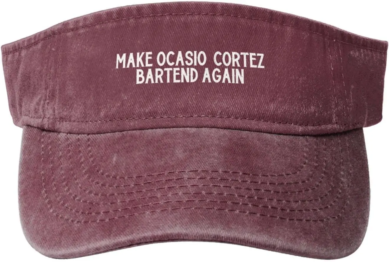 Сделай OcasioCortez Bartend Again, спортивные шляпы с солнцезащитным козырьком для женщин и мужчин, бейсболка с пустым верхом, козырьки для гольфа и тенниса