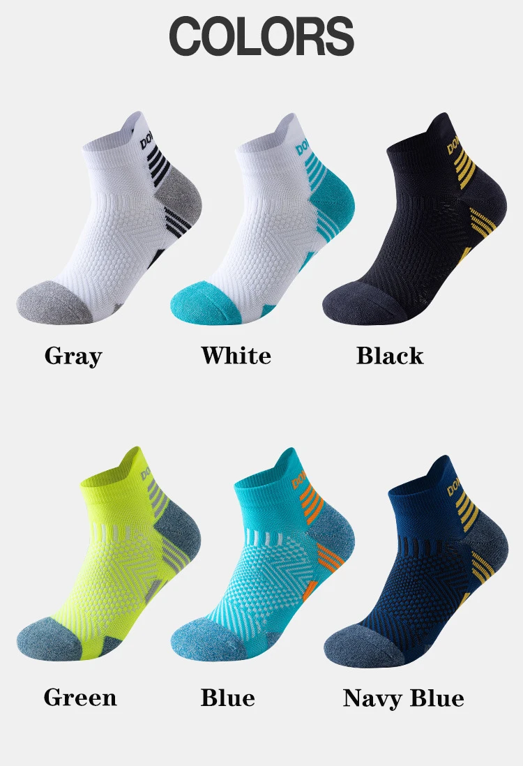 3 Paar Marathon-Socken für Herren und Damen, professionelle Sport-Knöchel-Laufsocken, verdickter, gepolsterter Schlauch, niedrig geschnitten, Fitness, kurze Socken aus Mesh – Detail 9