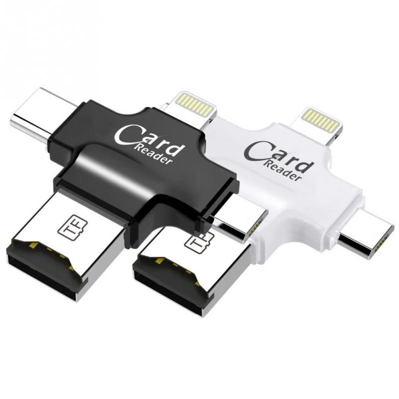 多機能4 1カードリーダーでタイプc/雷/マイクロusb/usb 2.0すべて1でマイクロsdリーダーのiphone 5/5s/6/6プラス/6s