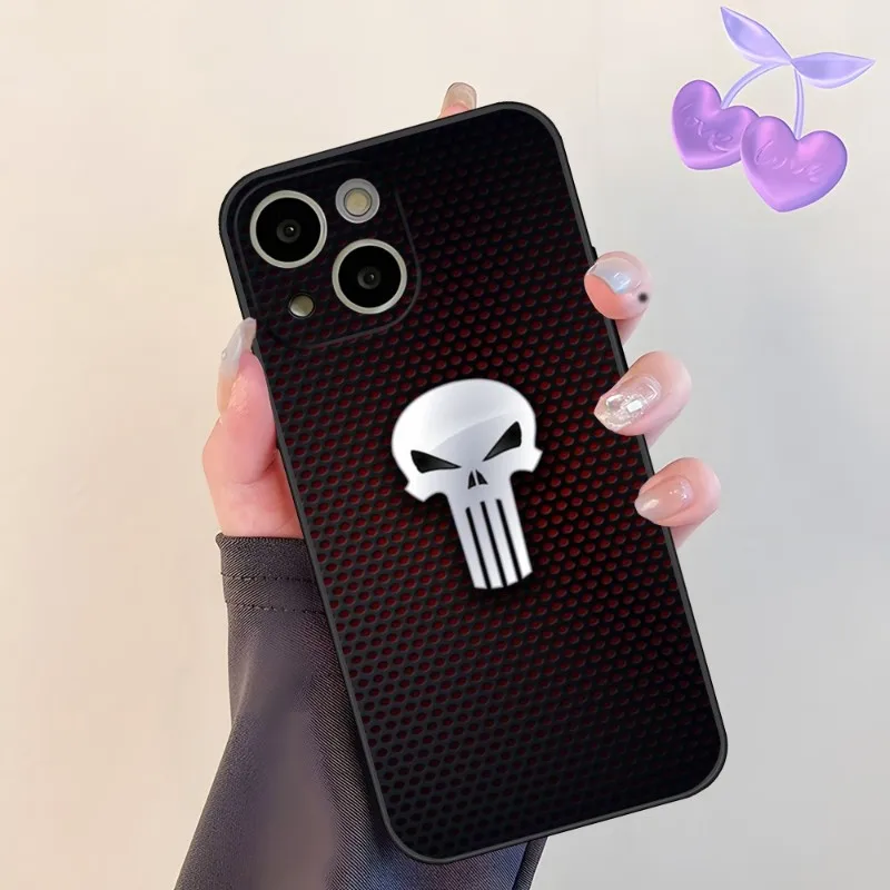 Coque de téléphone Marvel Punisher pour Apple iPhone, coque arrière pour 14 Pro Max, 15, 13, 14, 12 Mini, 11, Xr, X, Xs Pro Max, 8, 6s, 7, 6 Plus