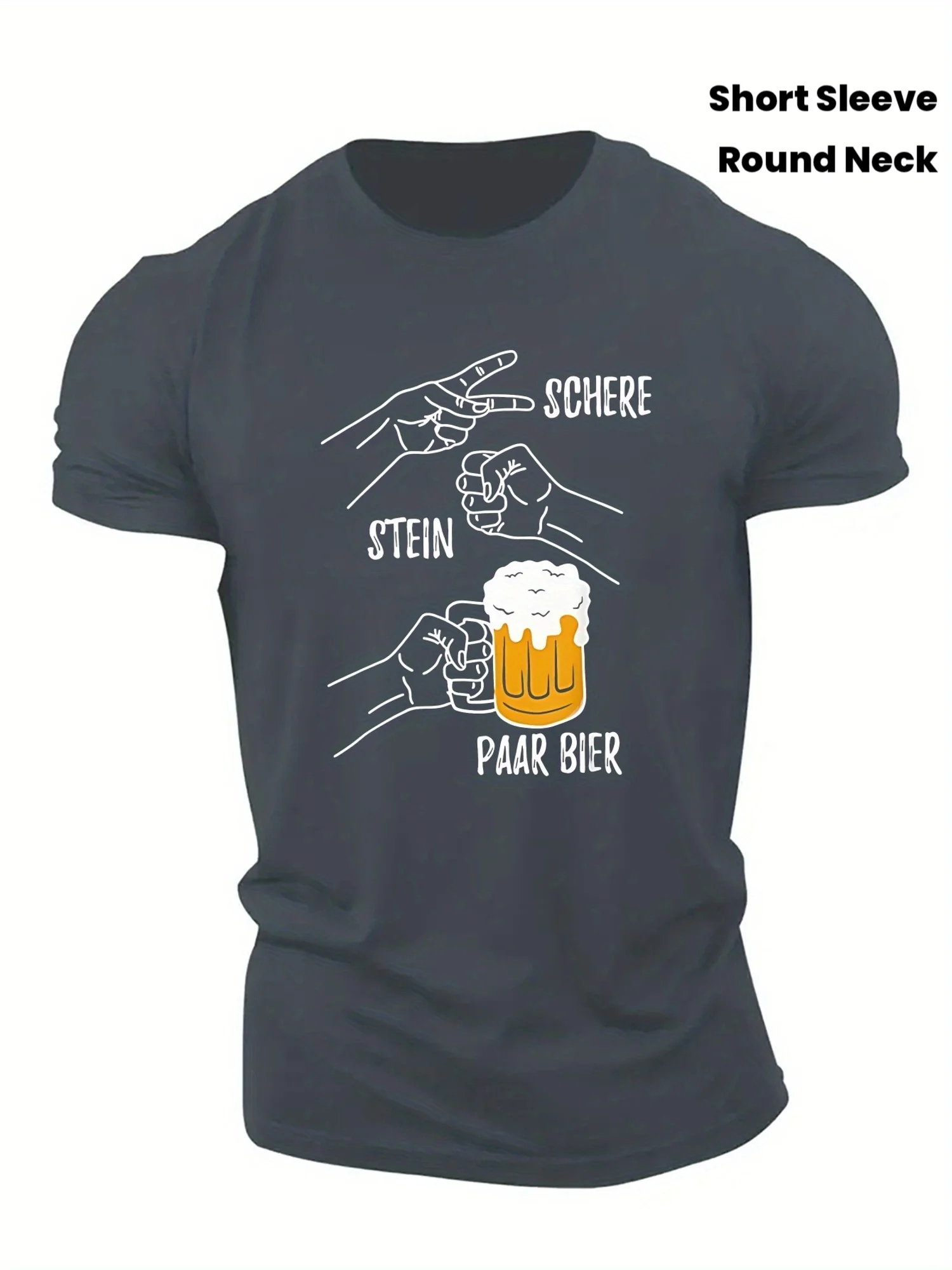 

Men's German Scissors & Stone Pair T-Shirt - Casual Short Sleeve Summer Top with Scissors-Stone Graphic,Round Neck