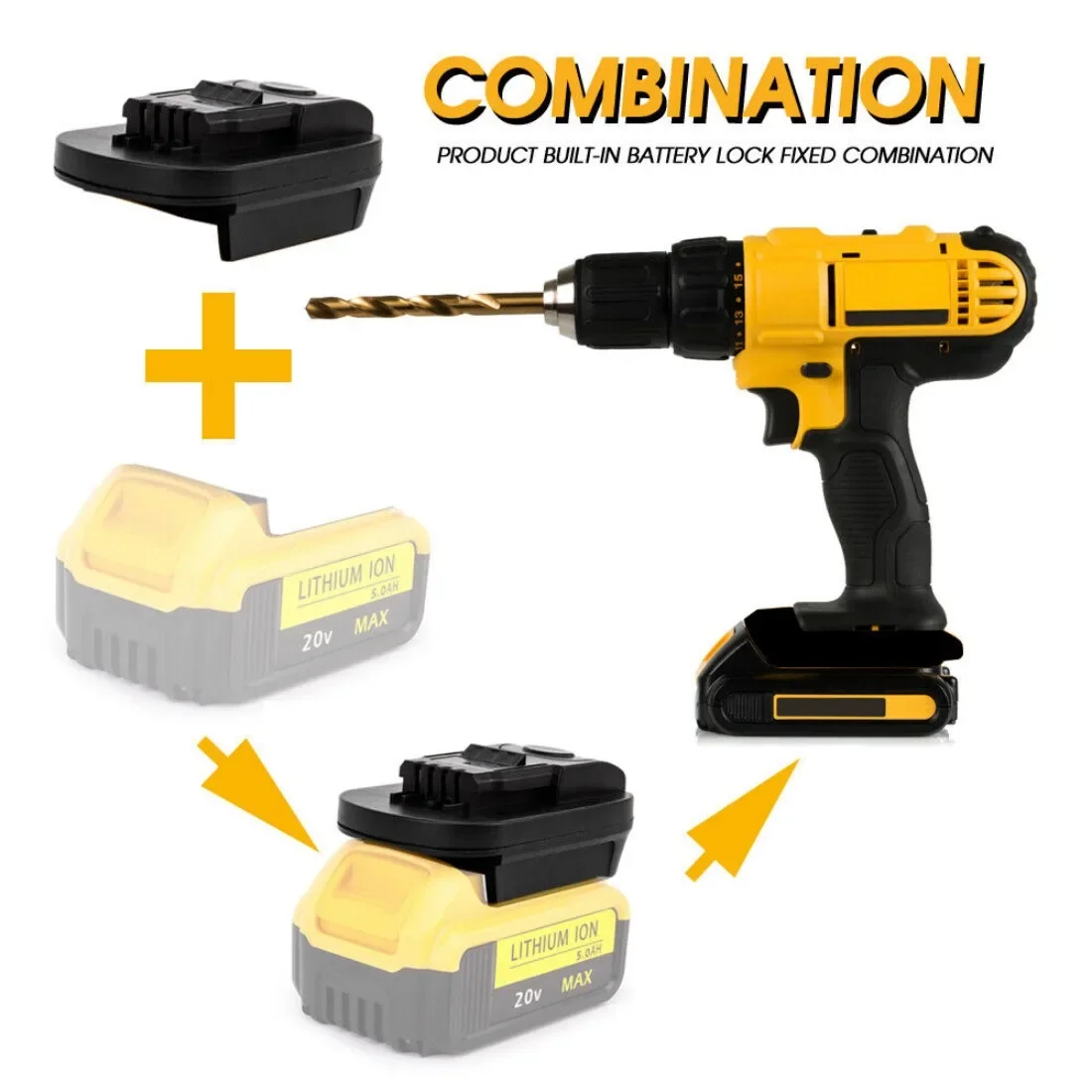 Imagem -04 - Conversor de Adaptador de Bateria Dewalt Dewalt 18v 20v Milwaukee 18v para Worx 18v Battery Power Tools Pinos