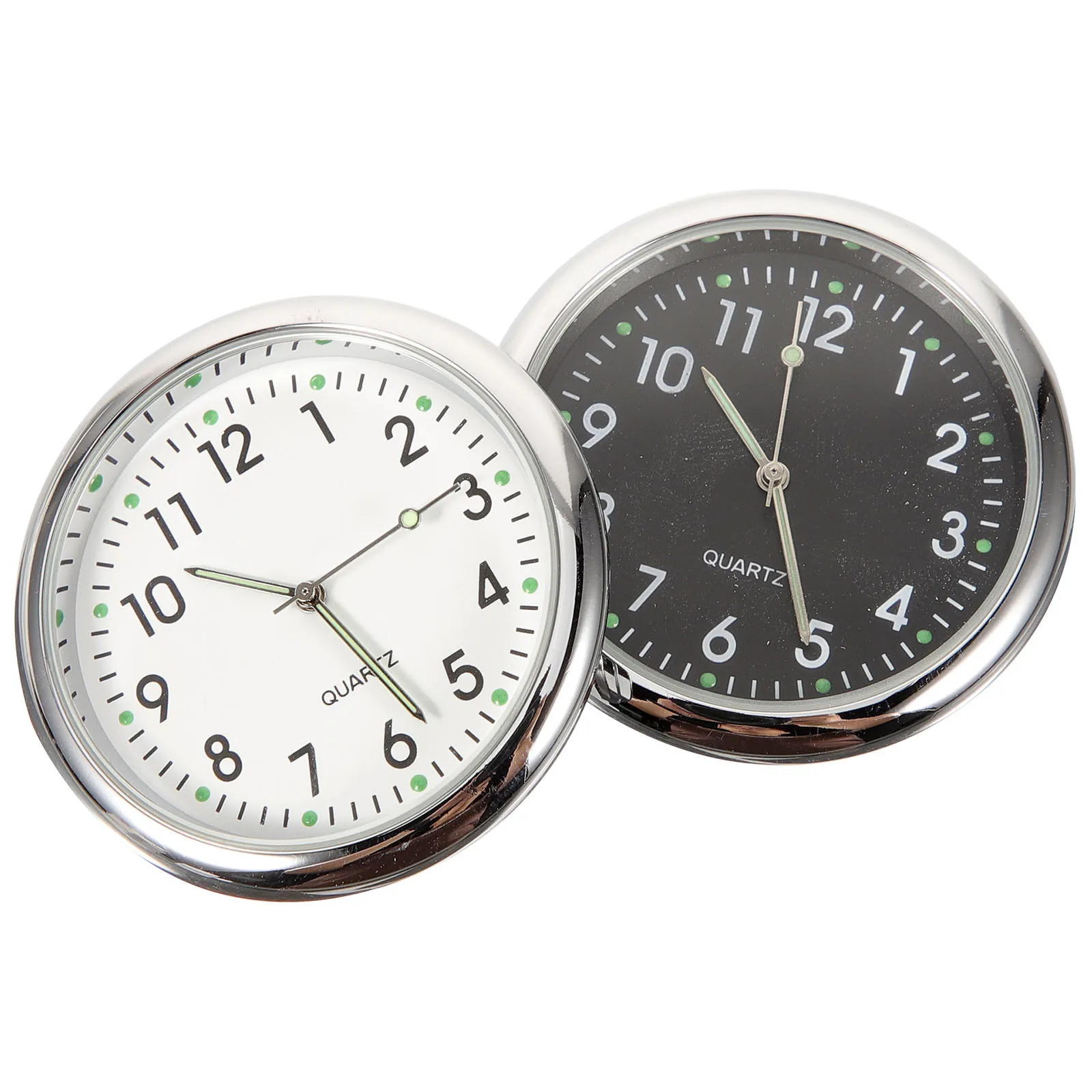 2 قطعة لوحة سيارة على مدار الساعة لاصق مؤشر مضيء للرؤية الداكنة سهلة التركيب أسود أبيض داش ساعة السيارة #3