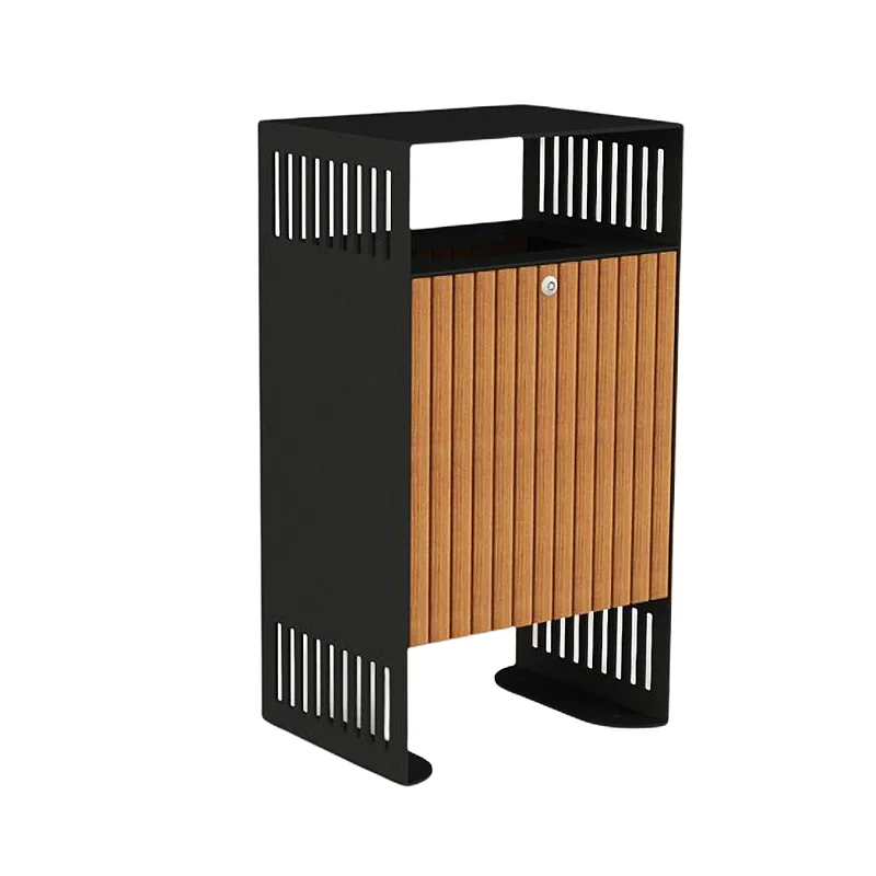 Outdoor Container Waste Bin Park Commercial Wood Outdoor Trash Can