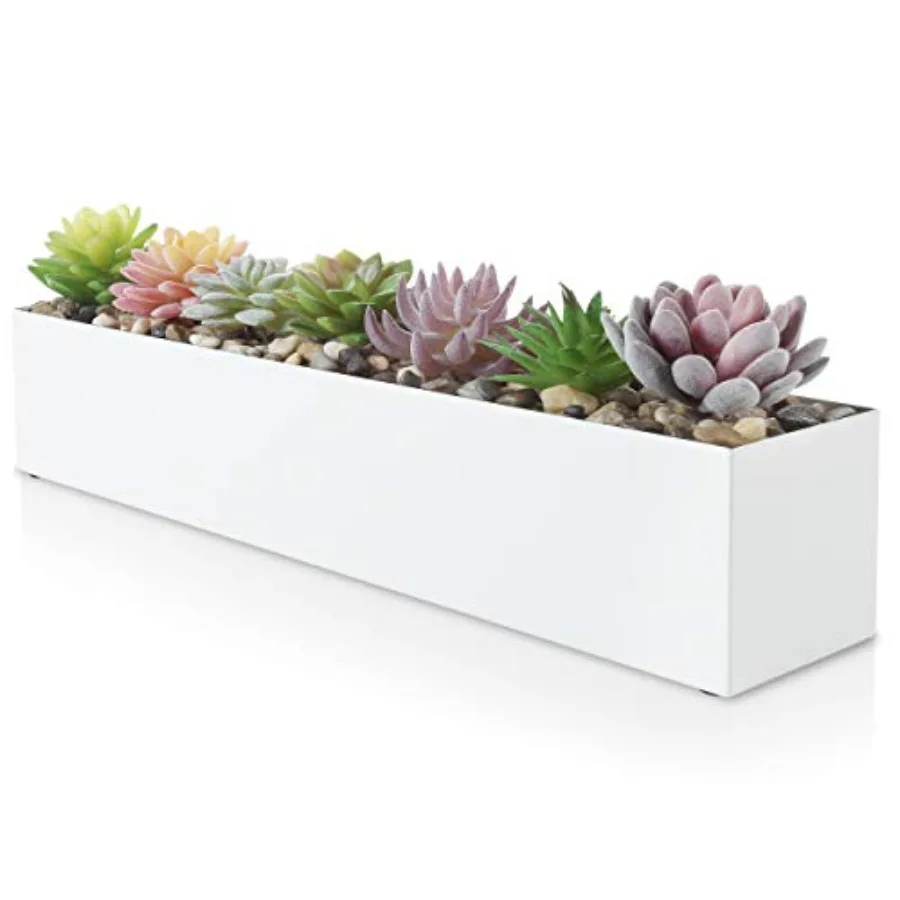 

Modern Rectangle Planter Box,"Metal Planter Perfect for Succulent, Narrow Bo for Table or Wdow Sill, Rectangular Staless Steel