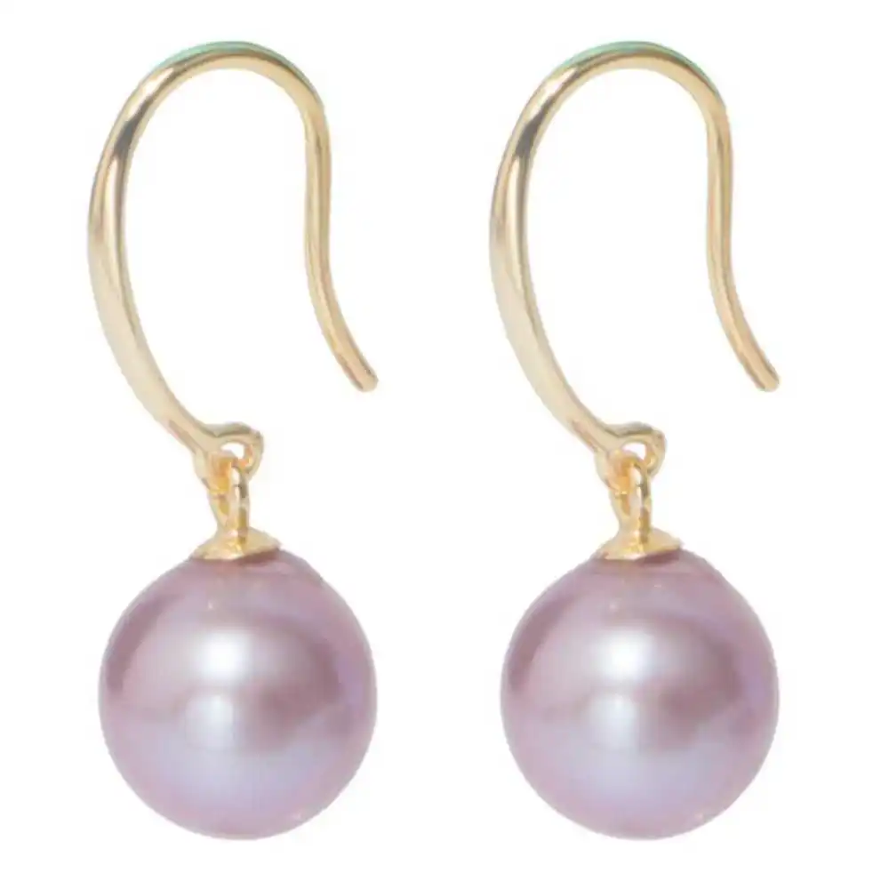 

Highlights 16MM Purple Shell Pearl Earrings 18K New Women Diy Jewelry Beautiful Party