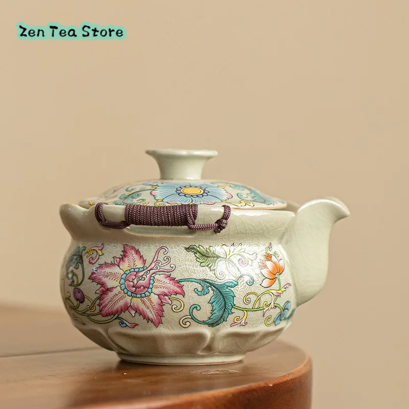 Old Pottery Clay Ling Xiao Hua Hand Grab Pot Large Cover Bowl Single High-grade Household Teapot Ironing Tea Bowl