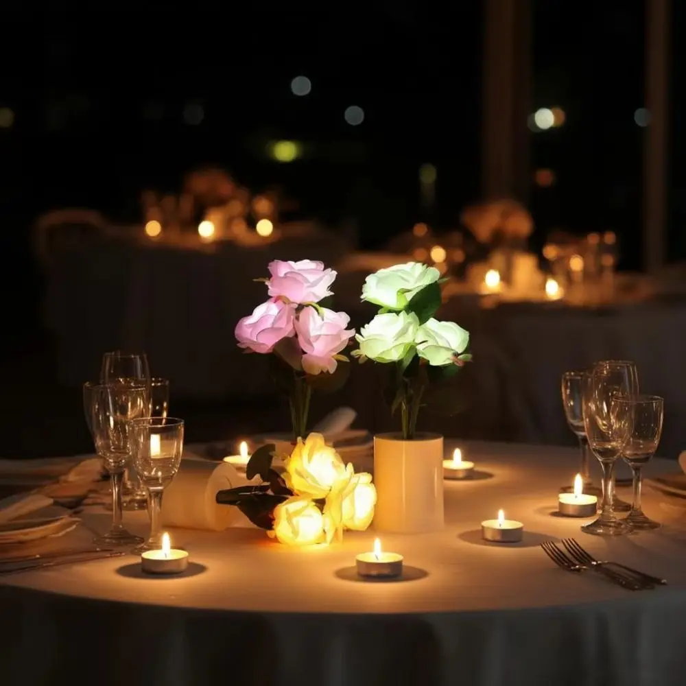 

LED Light Source LED Chinese Rose Table Lamp Simulation Rose Flower Battery Operated Battery Operated Night Light