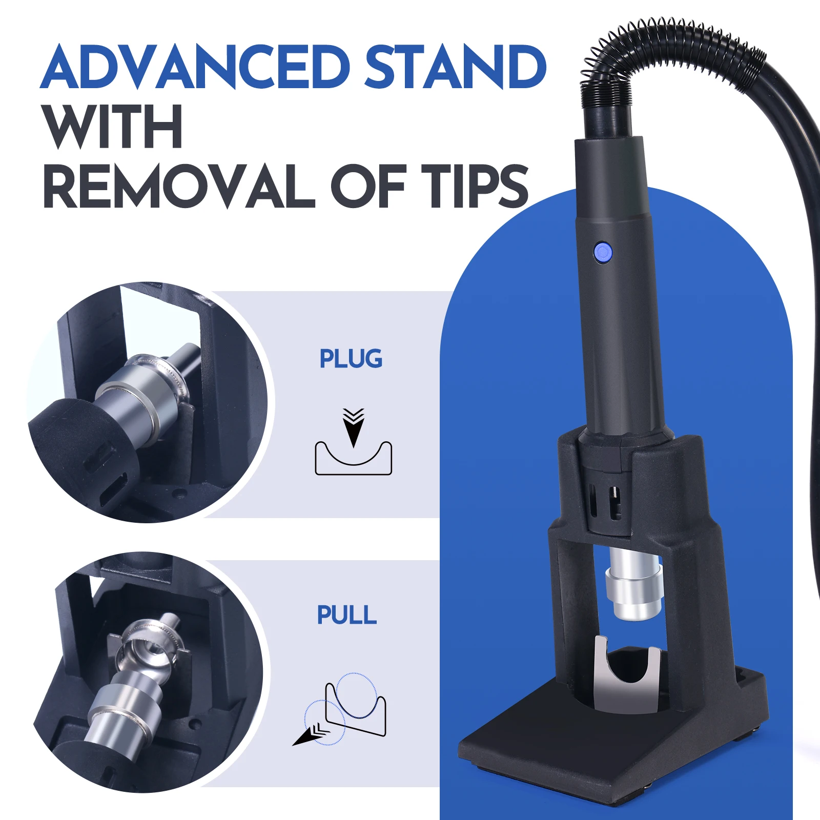 WEP 993DM-IV 납땜 스테이션 1000W 고출력 실험실용 열풍 리워크 스테이션, 24시간 작동 열풍기 블로워 타입