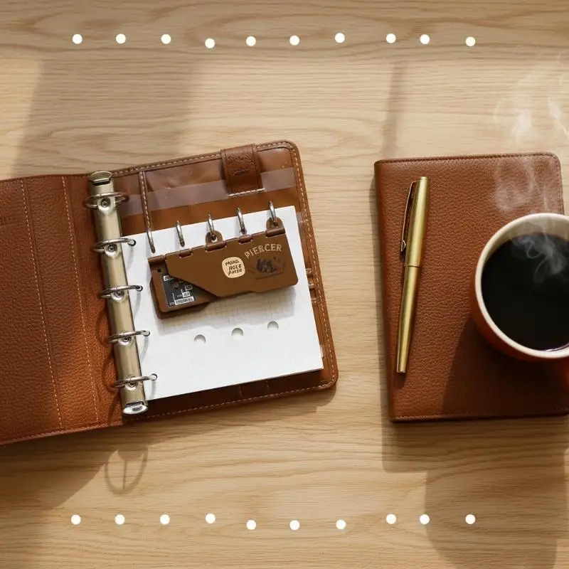 1Pcs Loose Leaf Notebook M5/ Portable Binder Punching Machine 3-Hole 4mm Card Hole Punch Office Supplies