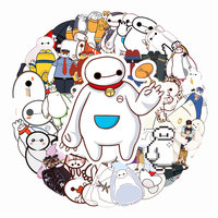 10/30/50pcs Disney Big Hero 6 Baymax Cartoon Stickers Anime Toys Waterproof DIY Laptop Car Stationery PVC Cute Kids Sticker Pack