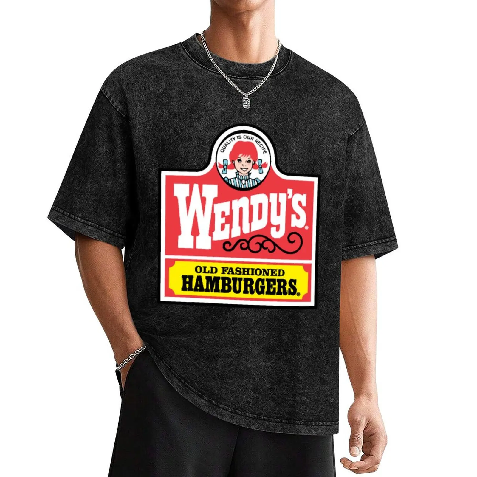 Wendy's retro old Fashioned Hamburgers T-Shirt sublime blacks plus sizes funny costumes mens graphic t-shirts big and tall