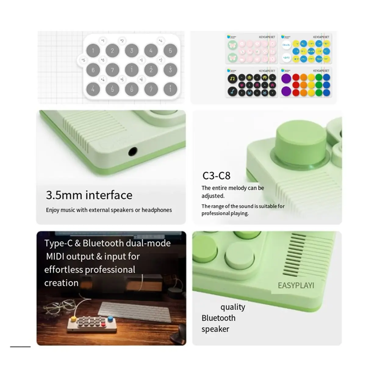 a32m-easyplay-1-plus-pocket-mini-music-keyboard-electronic-piano-midi-piano-type-c-bluetooth-dual-mode-output-green