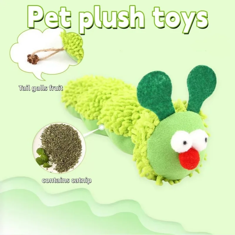 Cat Toys, Catnip Caterpillars, Plush Dolls, Pillows with Insect Galls and Fruits to Relieve Boredom, and Cute Cat Teasing Sticks