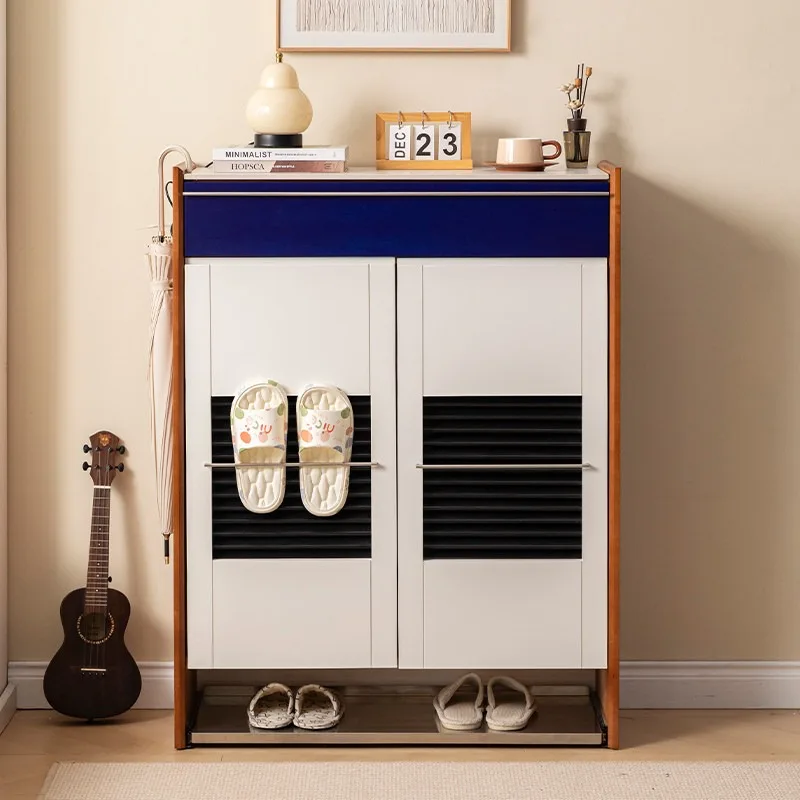 Solid wood shoe cabinet Second-hand solid wood entrance cabinet cherry wood small apartment