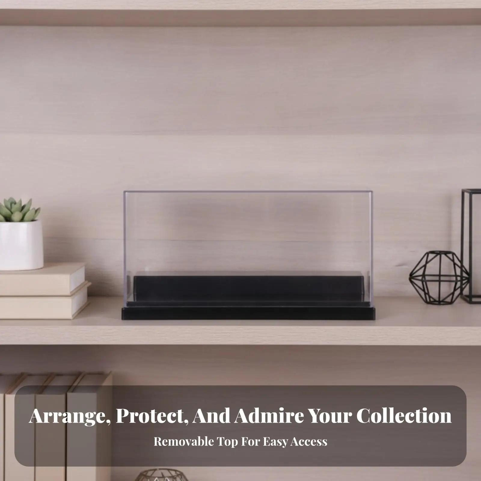 Acrylic Collectible Showcase for Mini Models with Two Tier Elevated Stage and Dust Shield Cover